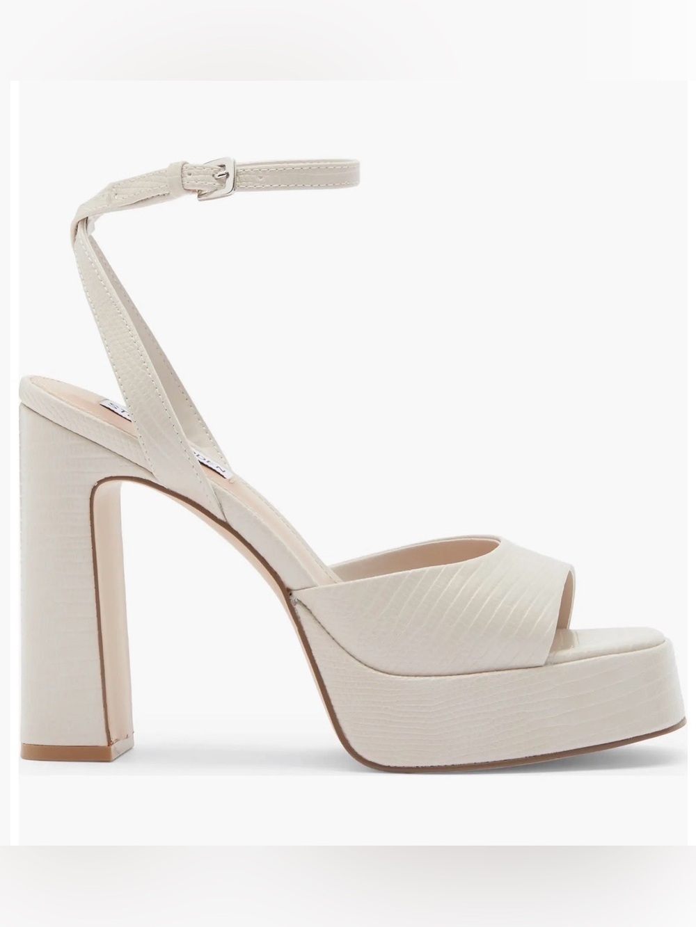 STEVE MADDEN KYMMEE PLATFORM PUMP SANDALS BLOCK HEEL BEIGE/CREAM WOMENS SIZE 9 M